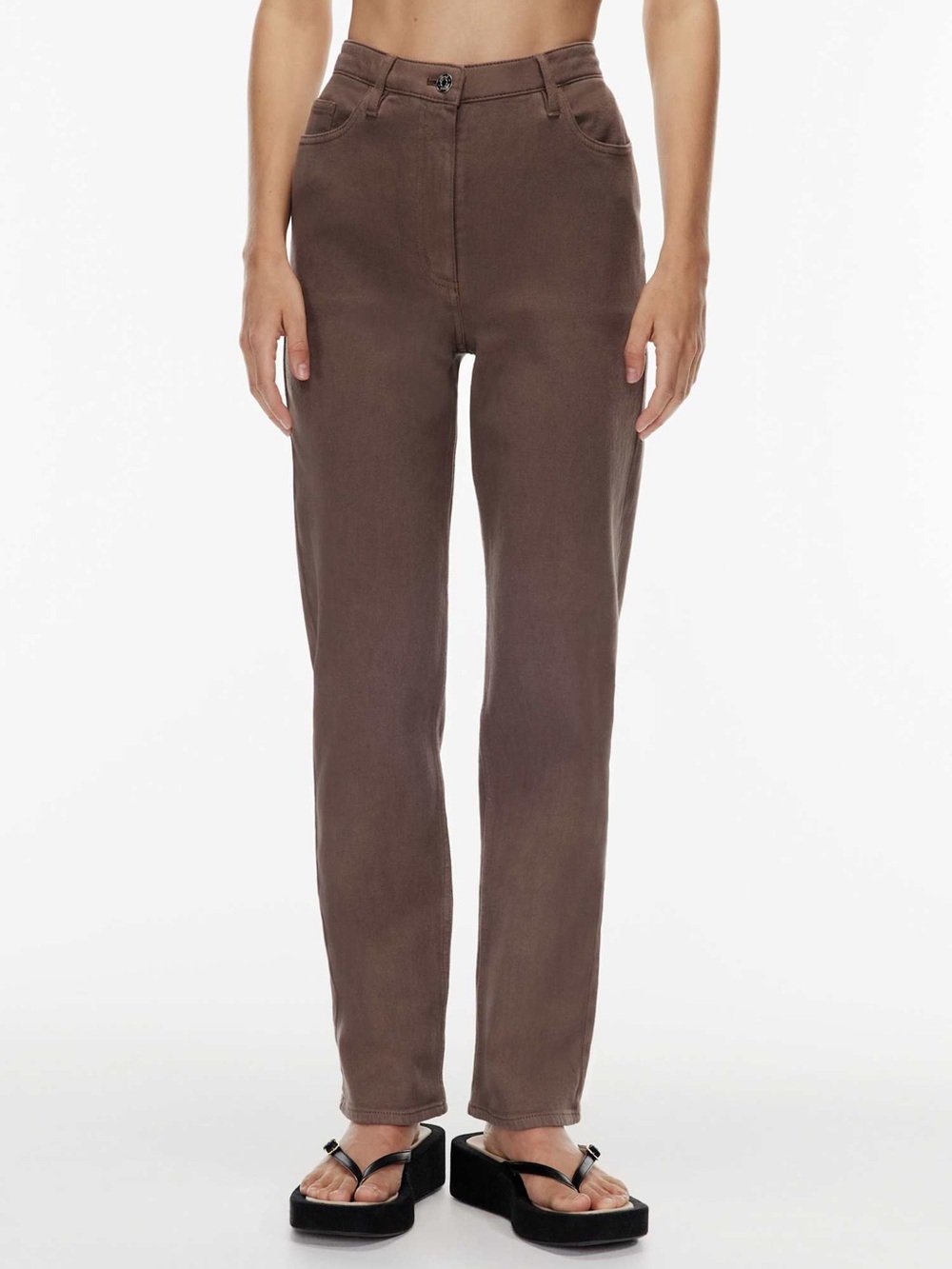Wilfred Straight Leg Jeans in Chocolate Brown